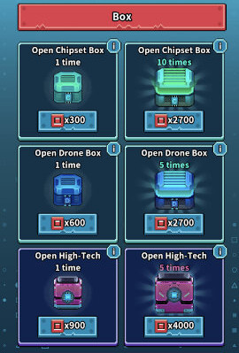 4000 gems in exchange for 5 High-Tech Chipsets
